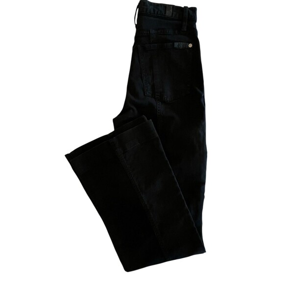7 For All Mankind Dojo Ultra High-Rise Seamed DOJO Flare Jeans Black Sz 26 - Picture 9 of 9